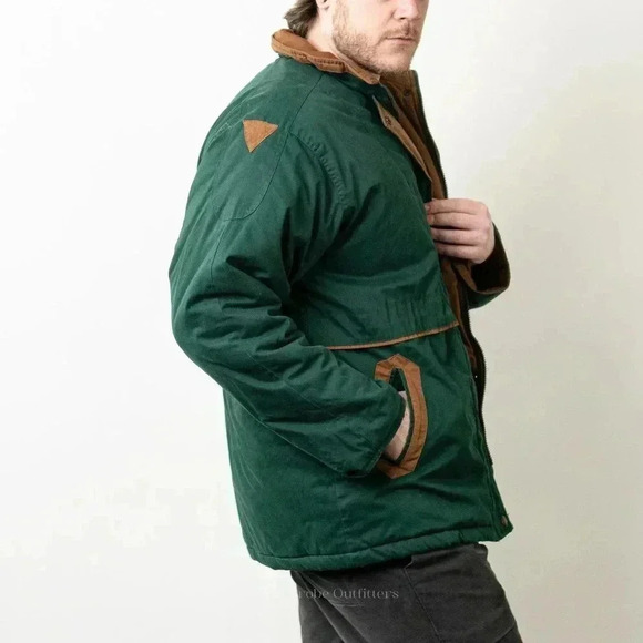 Vintage 90s Forest Green Quilted Parka Jacket by Learsi - M - Picture 4 of 7